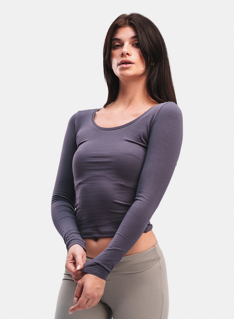 U-Shaped Long Sleeve Top